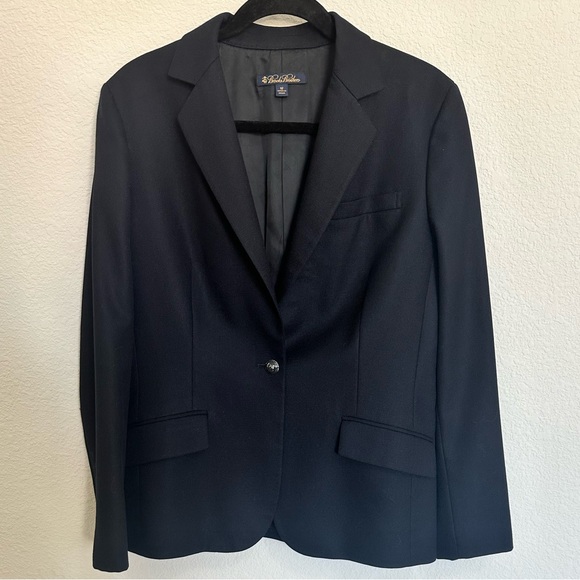 Brooks Brothers Navy Blue Vintage Wool Single Button Blazer Jacket Size 12 - Picture 1 of 9